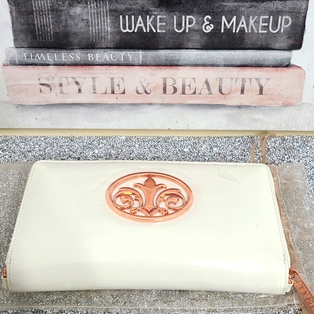 6 Piece Multi-Use Wallet, Wristlet, Clutch, Purse & Crossbody w/Rose Gold Emblem - Picture 3 of 13